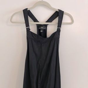 LED Luxe Essentials Denim Maternity Overalls, Large, Black